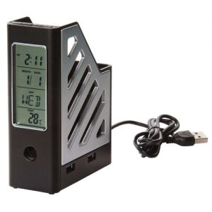 USB-Хаб - подставка для мелочей, часы, термометр ― www.usbdevices.ru